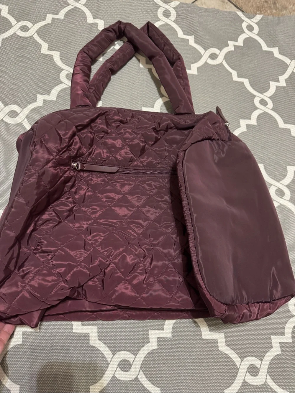 DSW Quilted Tote in Plum